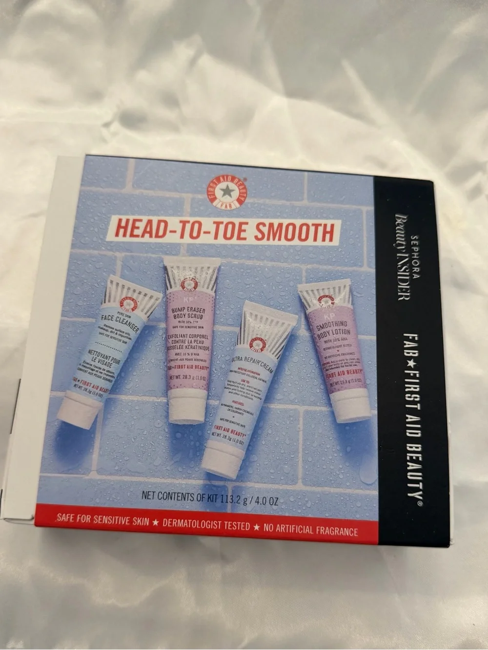 First Aid Beauty FAB Skincare Head To Toe Smooth 4 Pcs Gift Set Scrub Lotion NEW
